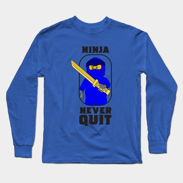 Ninjago Ninja Never Quit Jay Blue Fan-Art Long Sleeve T-Shirt by ForTheBoys